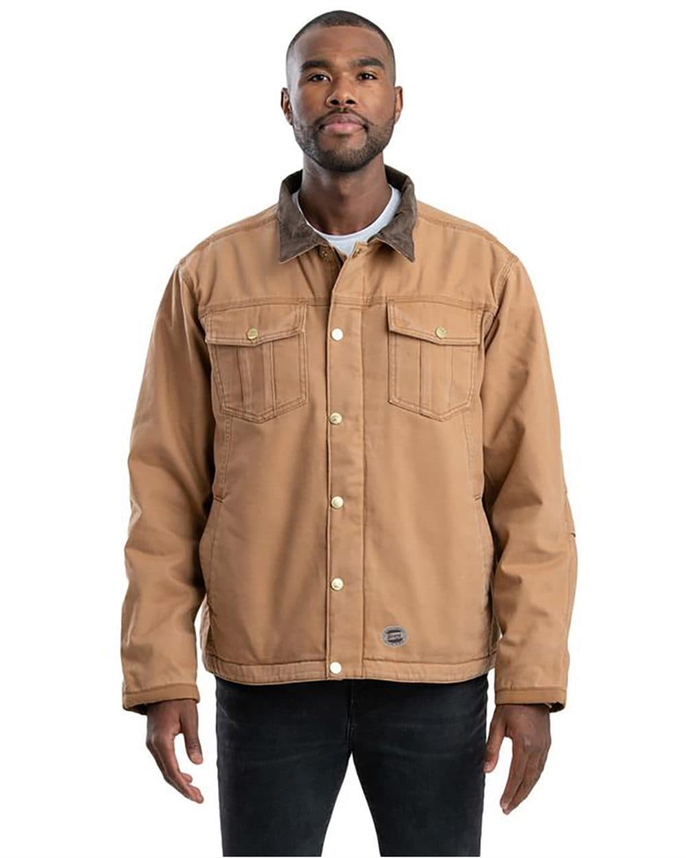 Berne Apparel Men's Vintage Washed Sherpa-Lined Work Jacket - Image 1