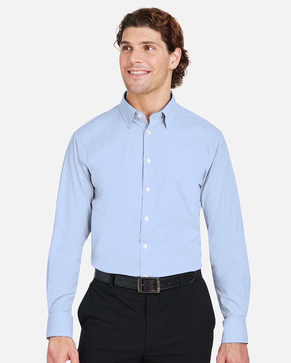 Devon & Jones Men's CrownLux Performance® Microstripe Dress Shirt - Image 1