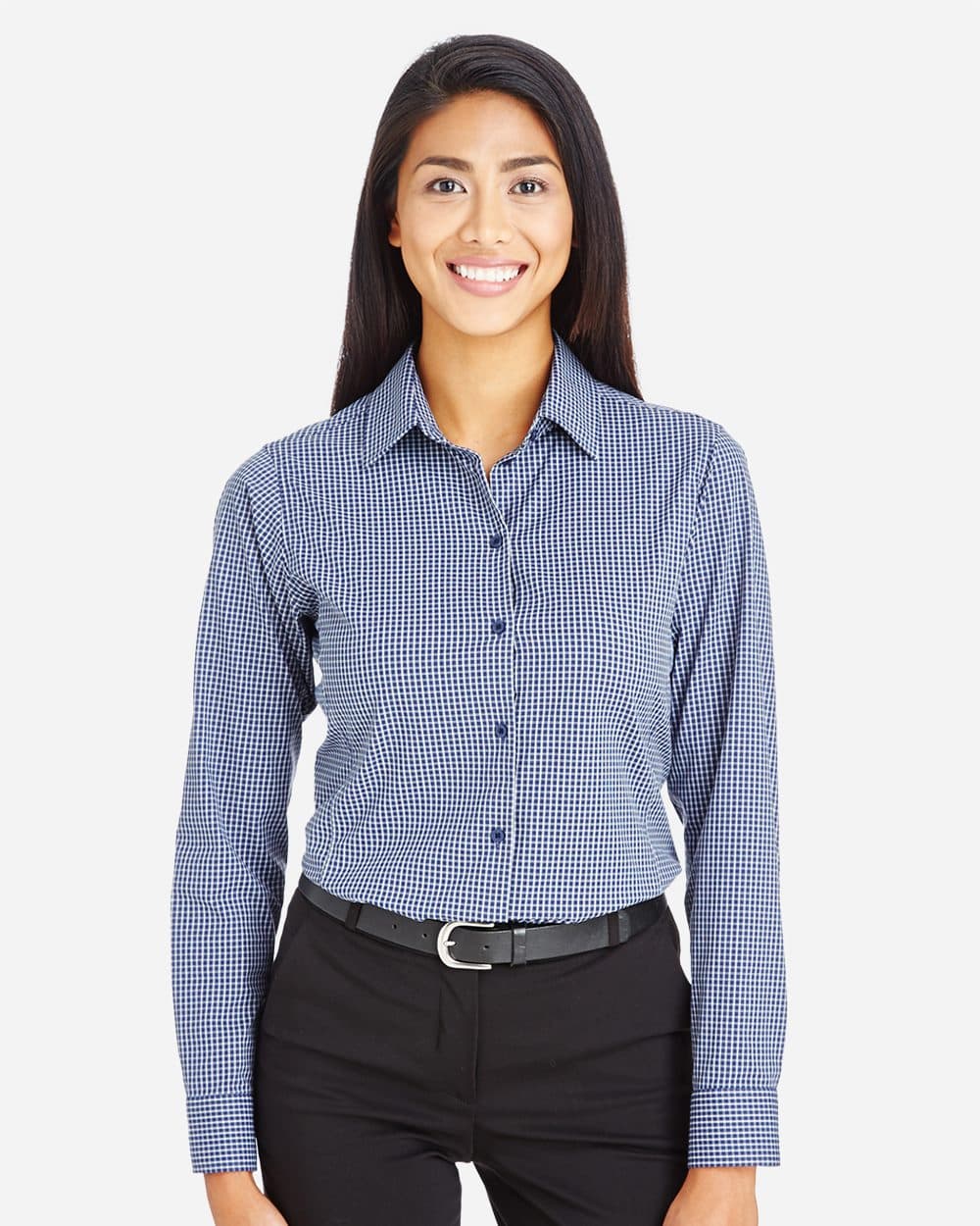 Devon & Jones Women's CrownLux Performance® Tonal Mini Check Woven Dress Shirt - Image 1