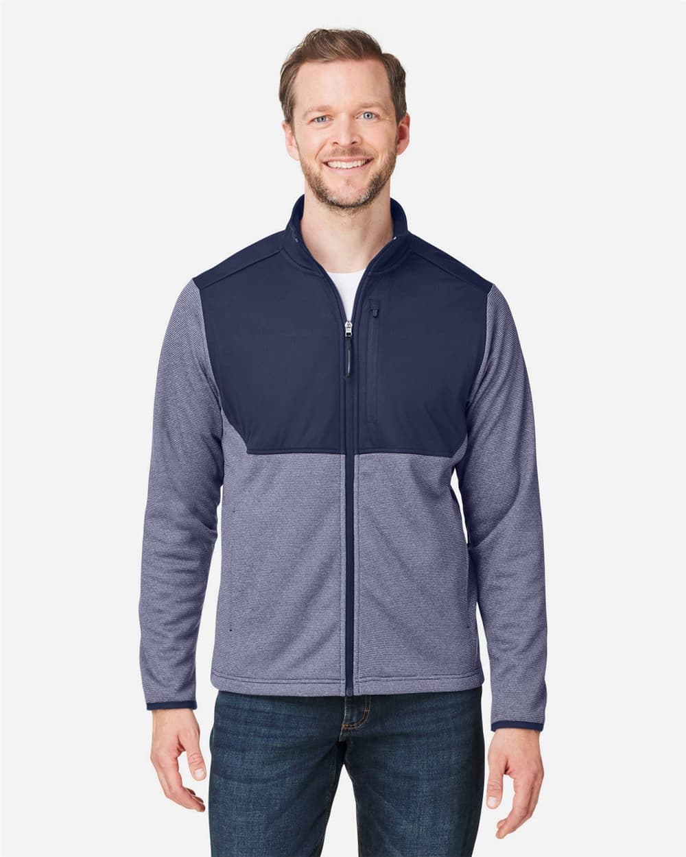CORE365 Men's Venture Heathered Stripe Hybrid Jacket - Image 1