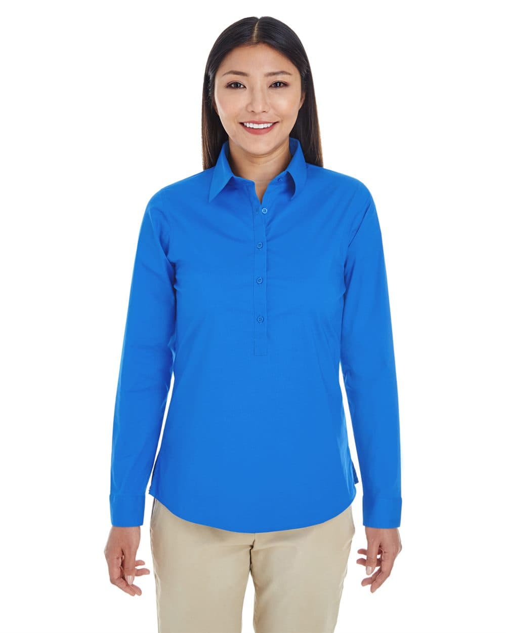 Devon & Jones Women's Perfect Fit™ Half-Placket Tunic Dress Shirt - Image 1