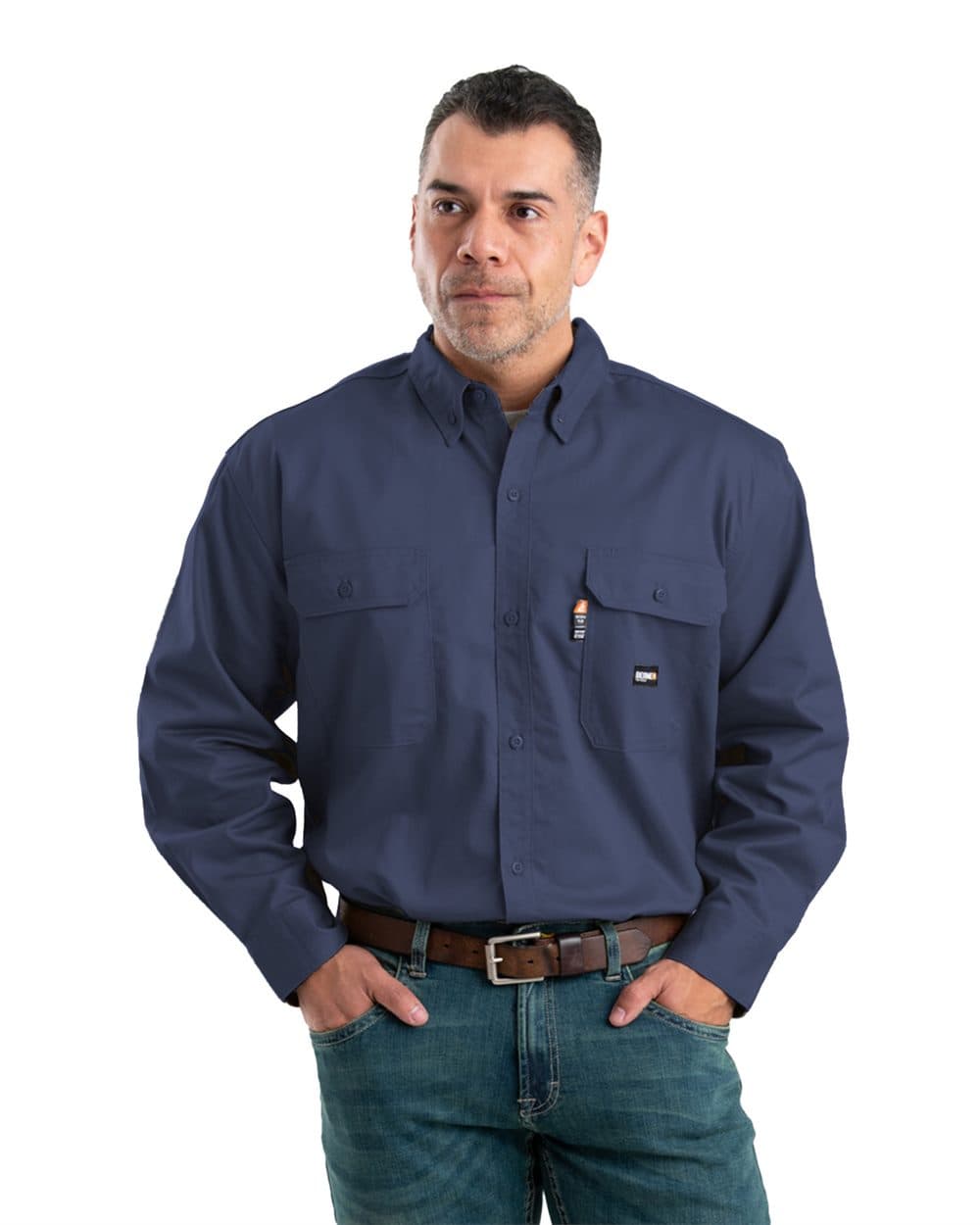 Berne Apparel Men's Flame-Resistant Button-Down Work Shirt - Image 1