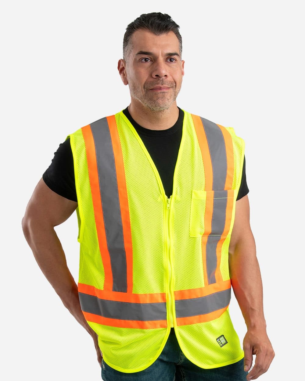 Berne Apparel Men's Hi-Vis Class 2 Multi-Color Vest - Image 1