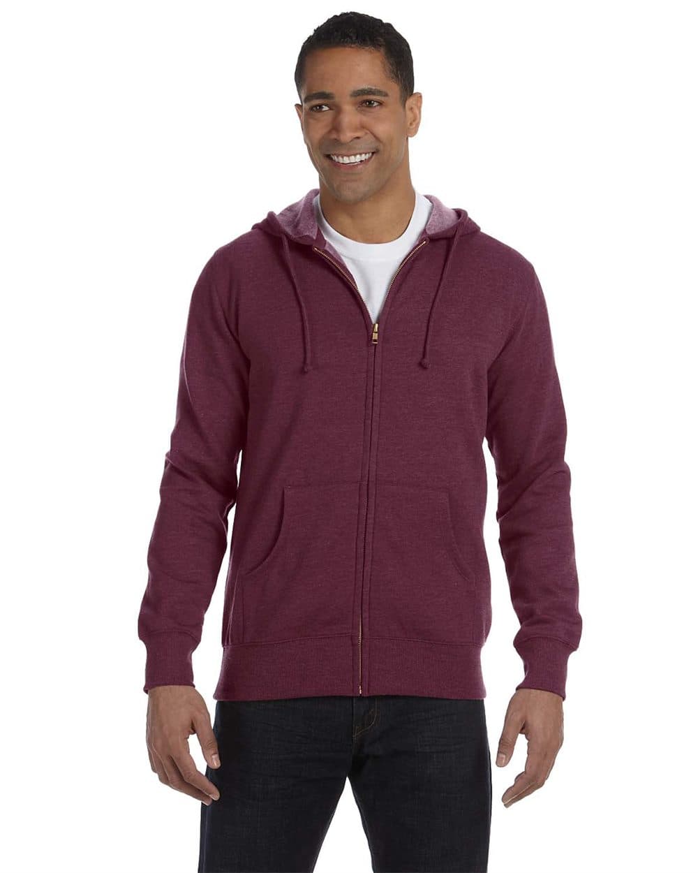 econscious Unisex Heathered Full-Zip Hooded Sweatshirt - Image 1