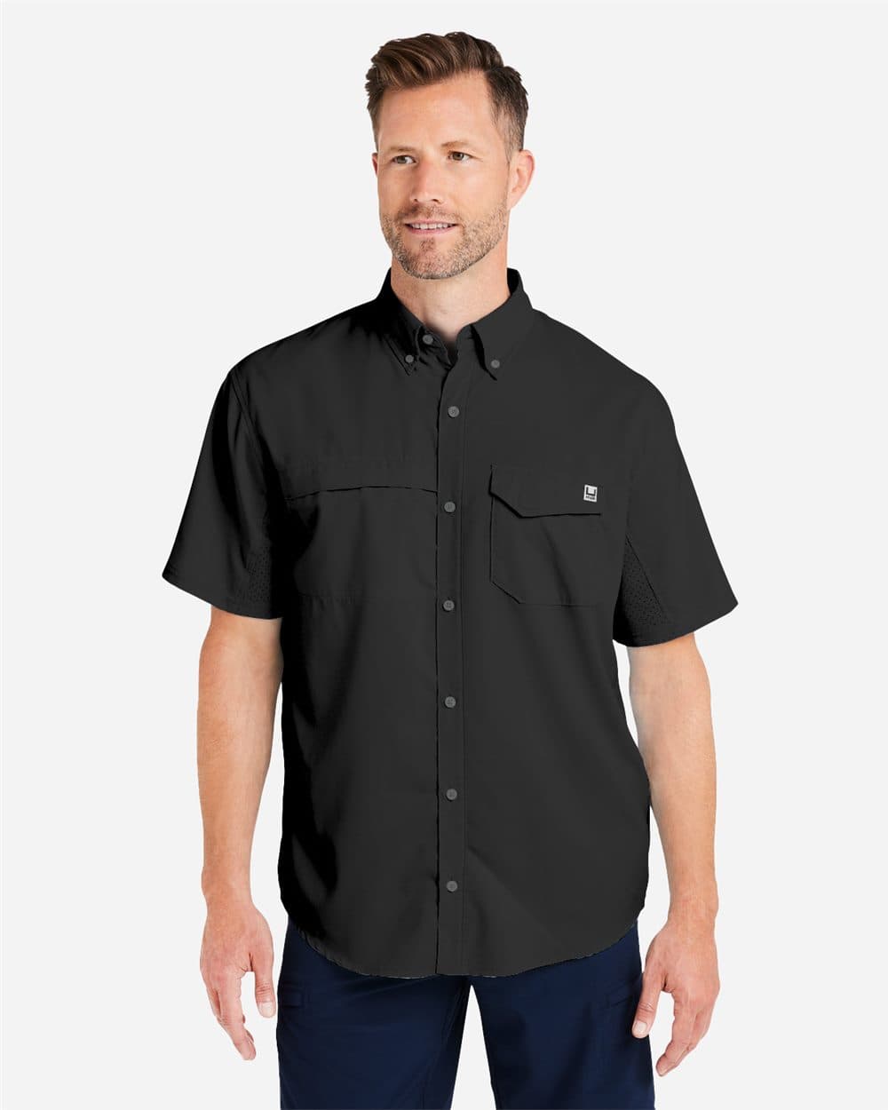HUK Men's Tide Point Short Sleeve Shirt - Image 1