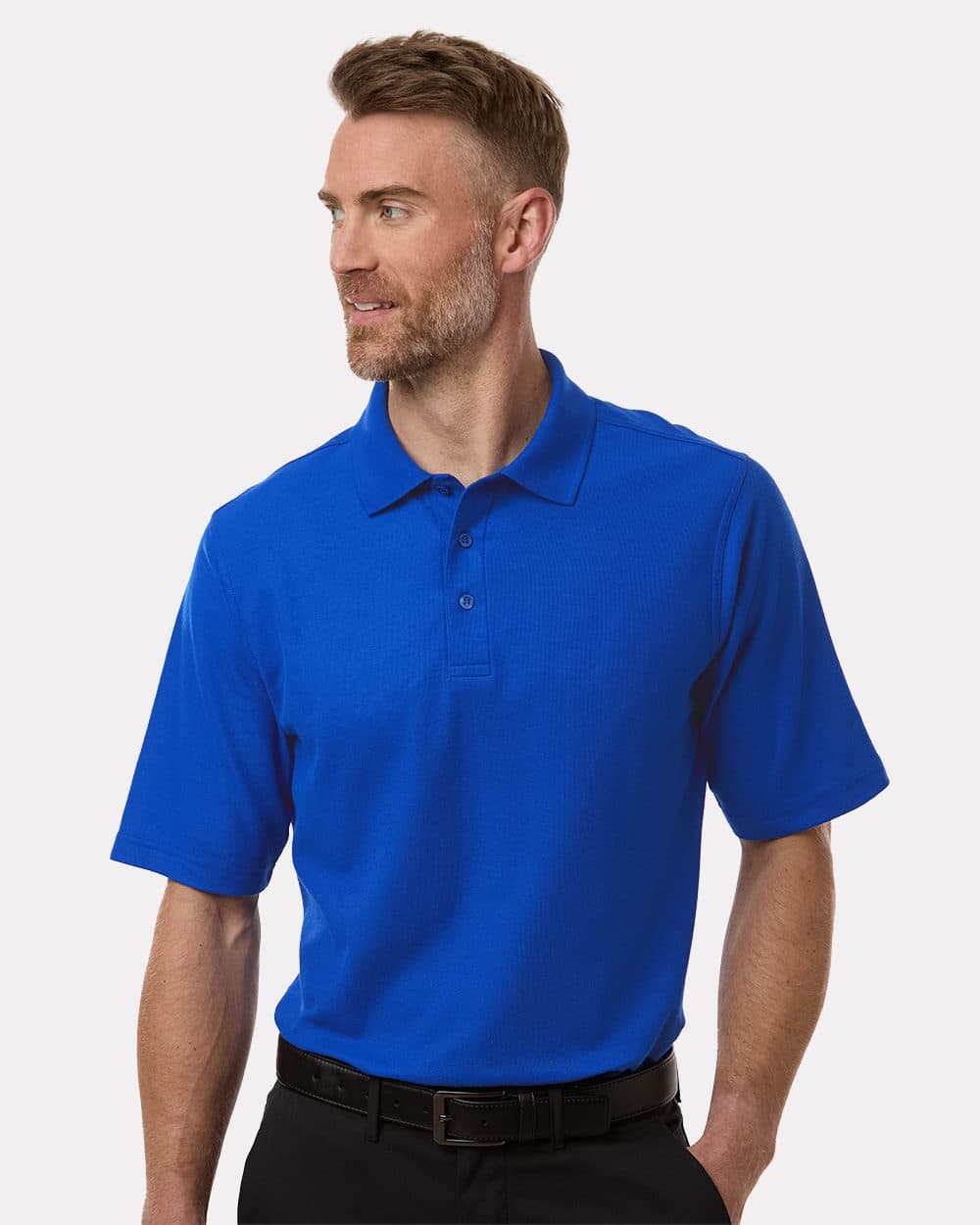 Harriton Men's Maverick CVC Pique Polo - Image 1