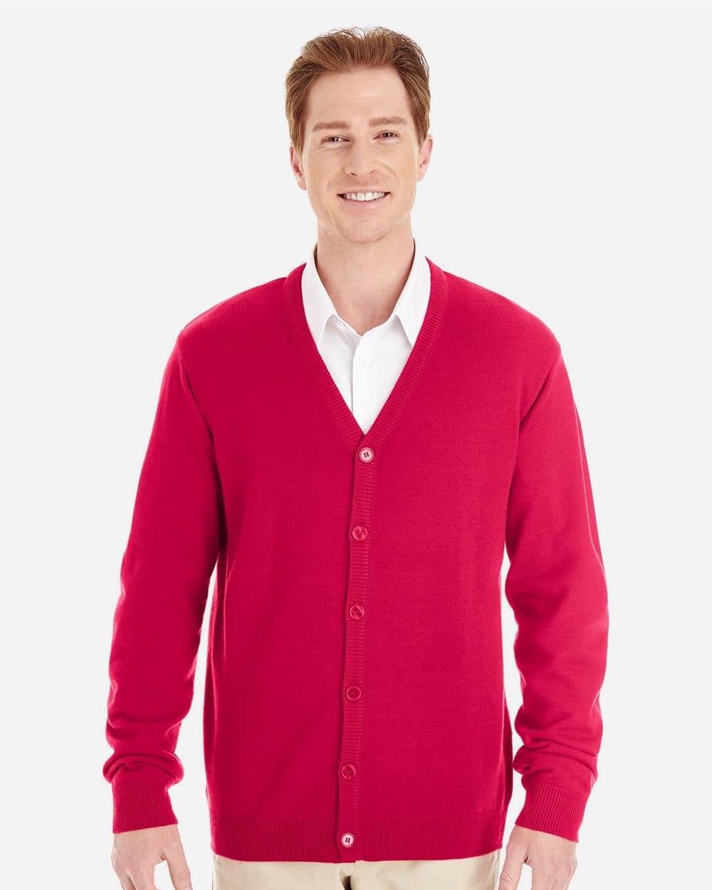 Harriton Men's Pilbloc™ V-Neck Button Cardigan Sweater - Image 1