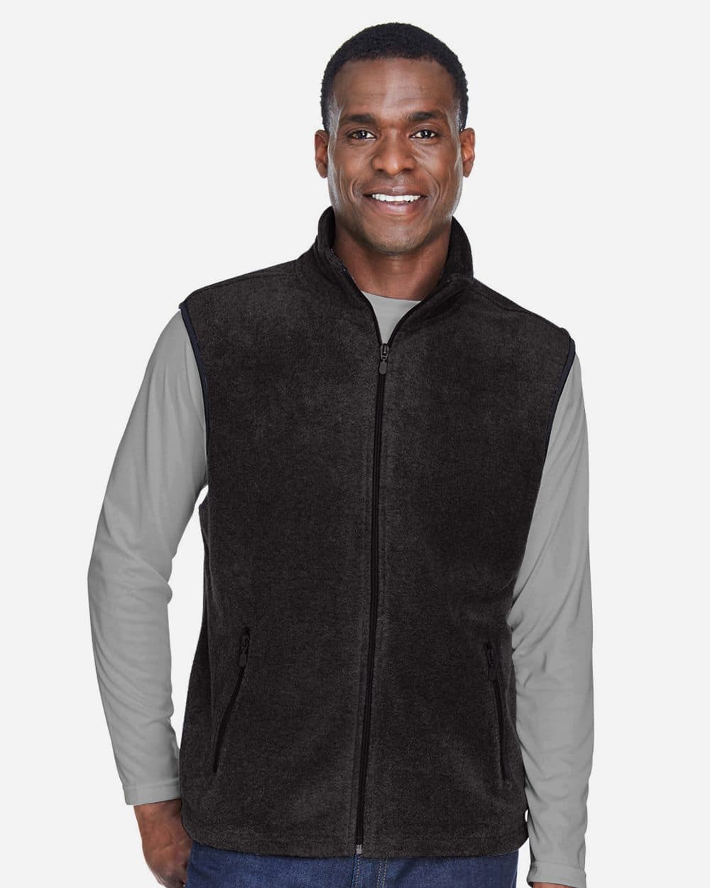 Harriton Unisex Fleece Full-Zip Vest - Image 1