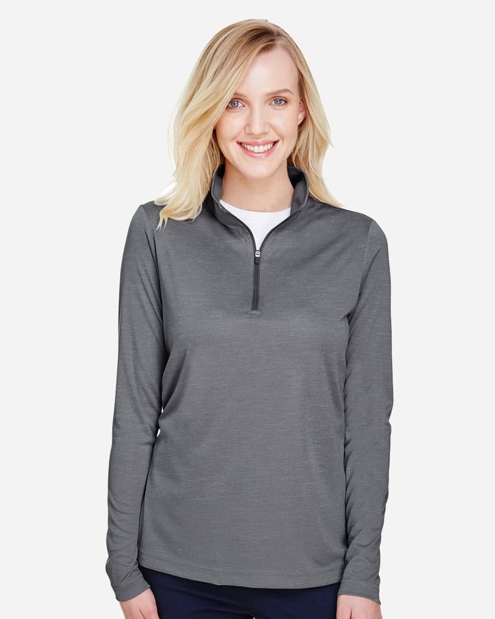 Team 365 Women's Zone Sonic Heather Performance Quarter-Zip Pullover - Image 1