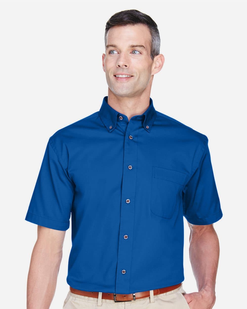 Harriton Men's Easy Blend™ Twill Dress Shirt with Stain-Release - Image 1