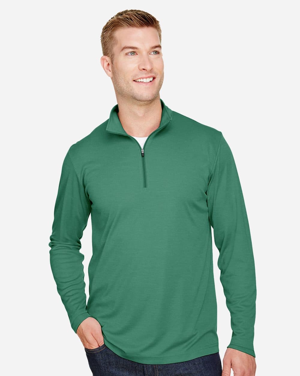 Team 365 Men's Zone Sonic Heather Performance Quarter-Zip Pullover - Image 1