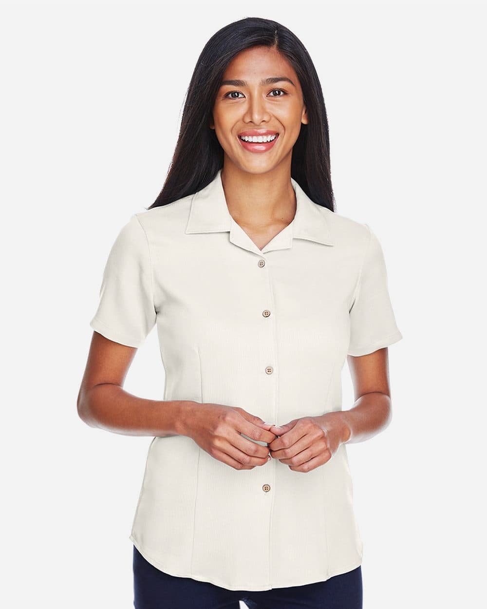 Harriton Women's Bahama Cord Camp Shirt - Image 1