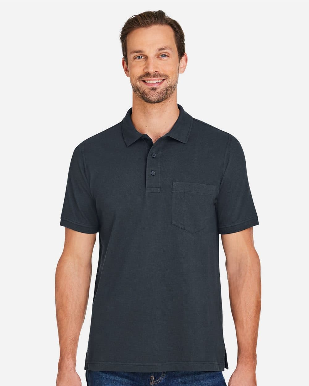 Harriton Men's Valiant Cotton Snag Protect Pocket Polo - Image 1
