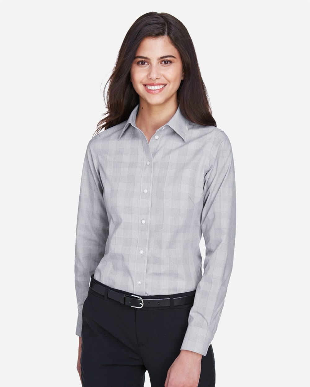 Devon & Jones Women's Crown Collection® Glen Plaid Woven Dress Shirt - Image 1