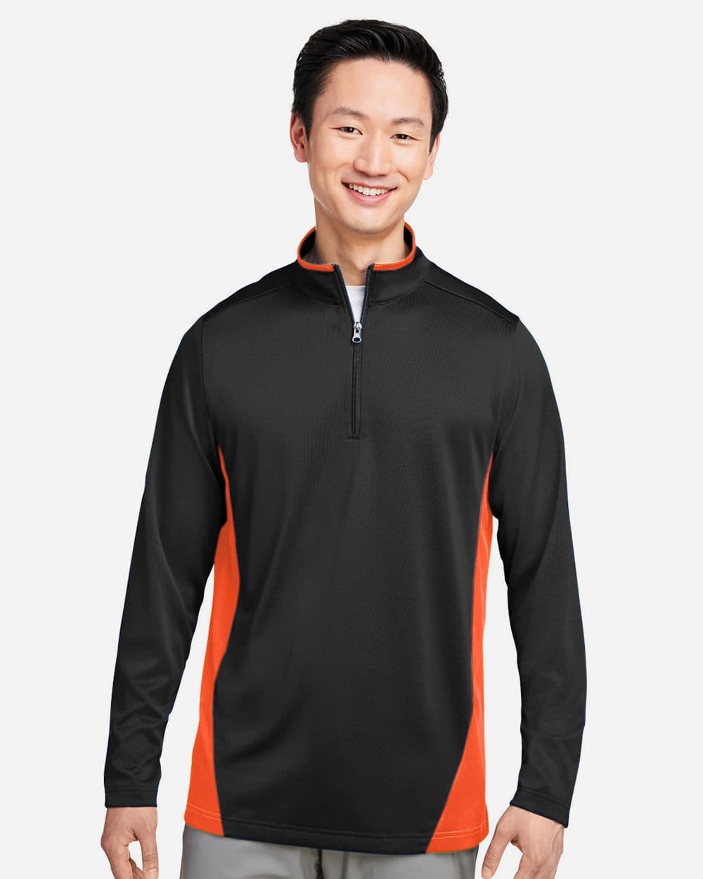 Harriton Men's Flash Snag Protection Plus IL Colorblock Quarter-Zip Pullover - Image 1
