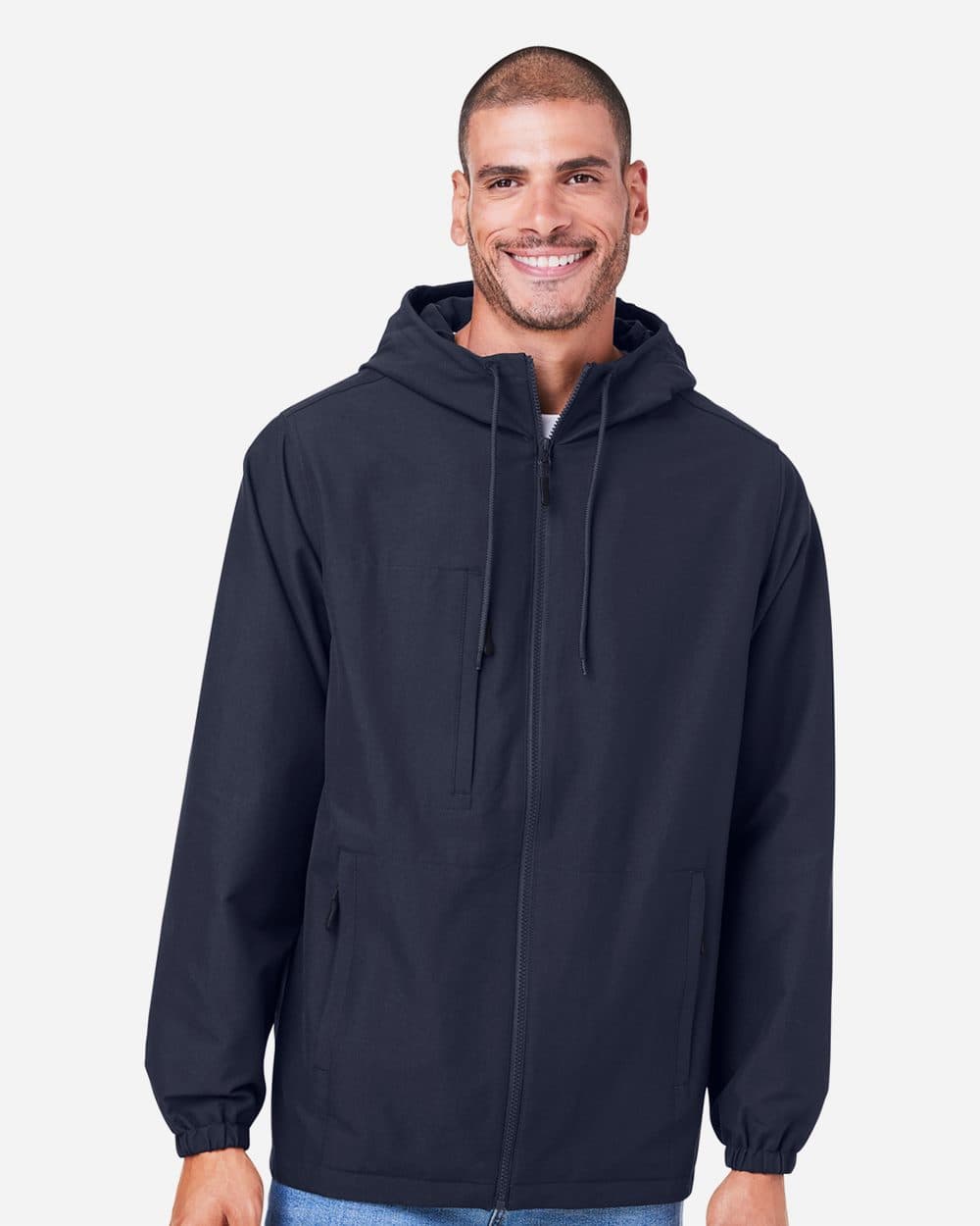 Harriton Unisex Flex Twill Hooded Jacket - Image 1