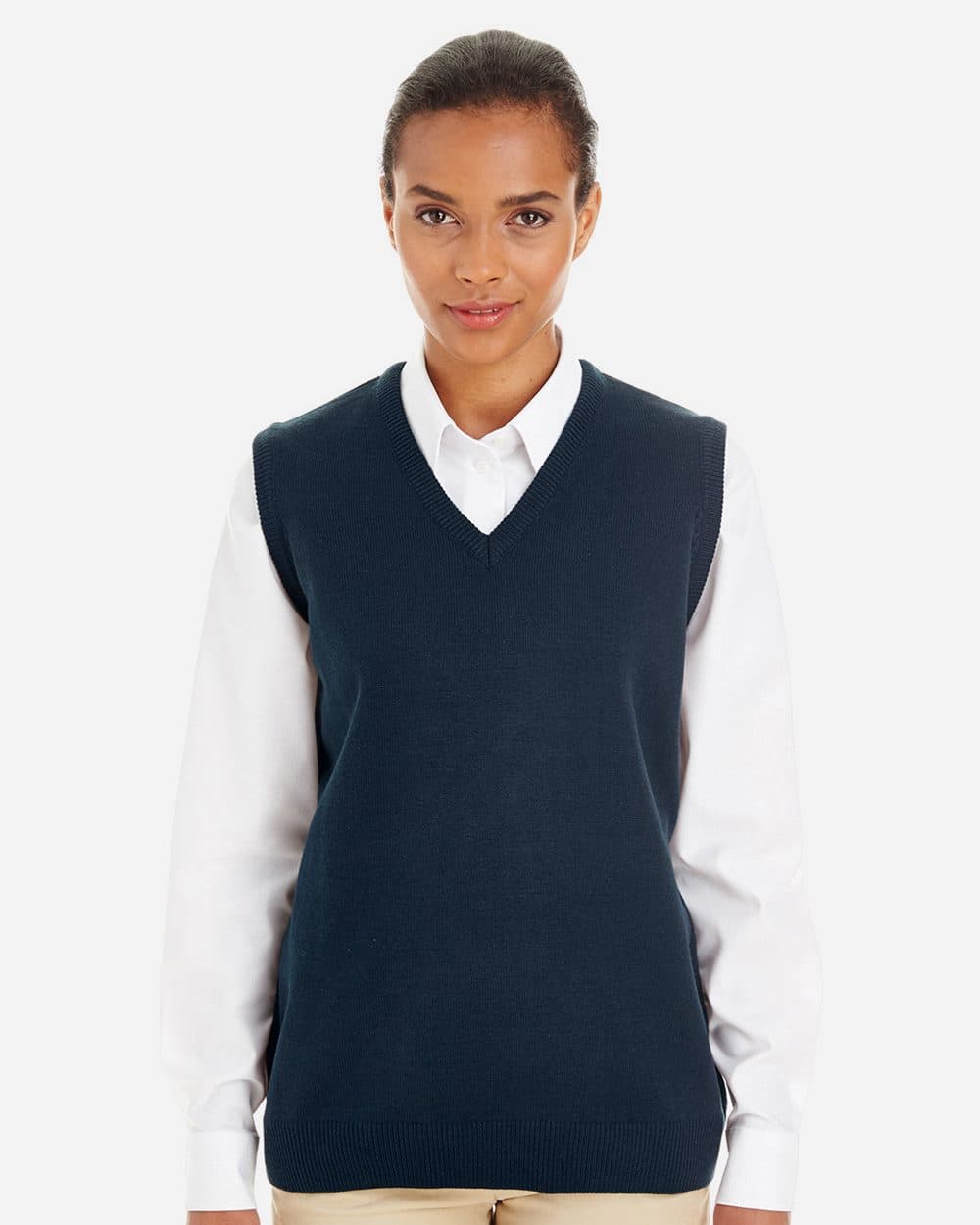 Harriton Women's Pilbloc™ V-Neck Sweater Vest - Image 1