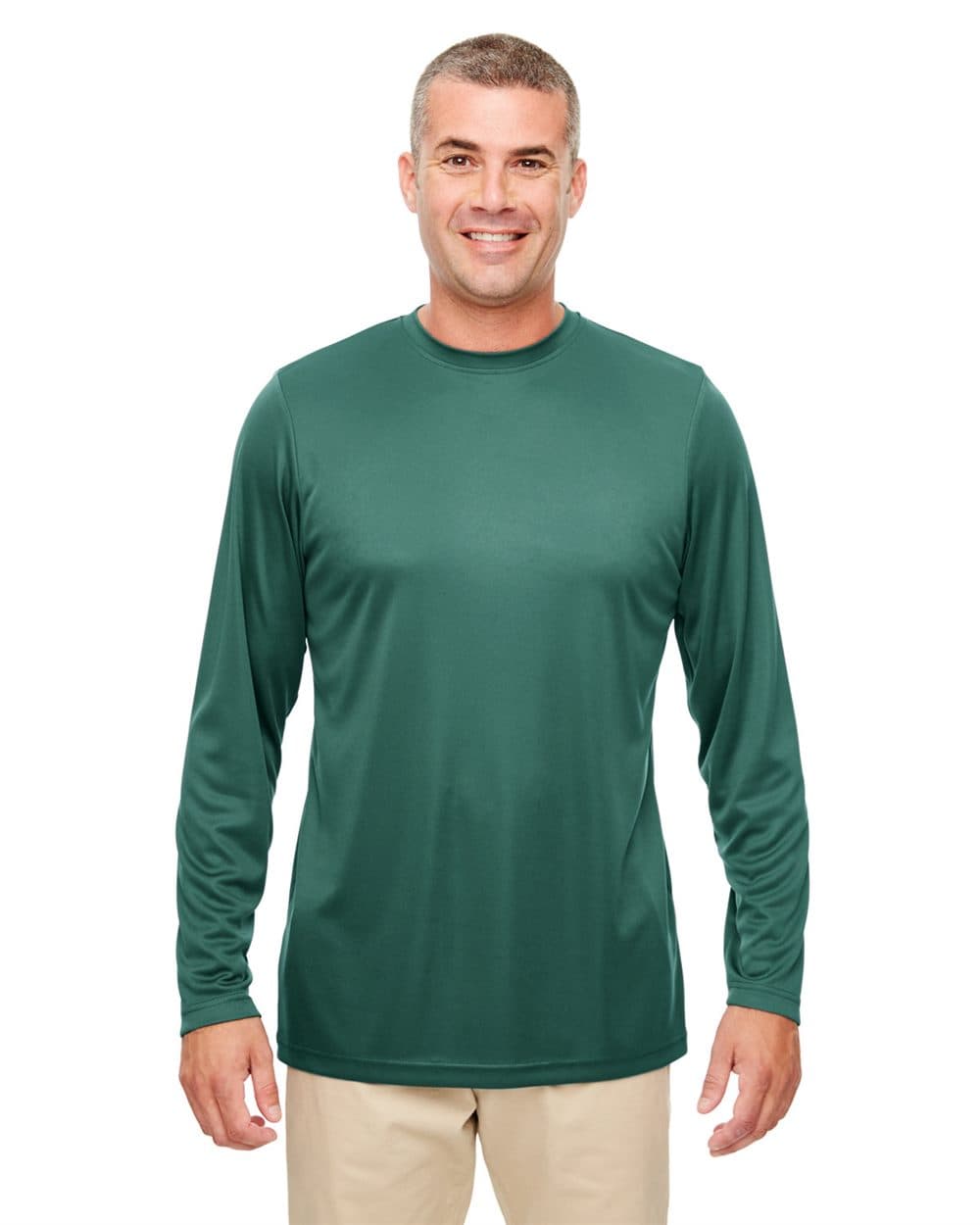 UltraClub Men's Cool & Dry Sport Performance Long Sleeve T-Shirt - Image 1