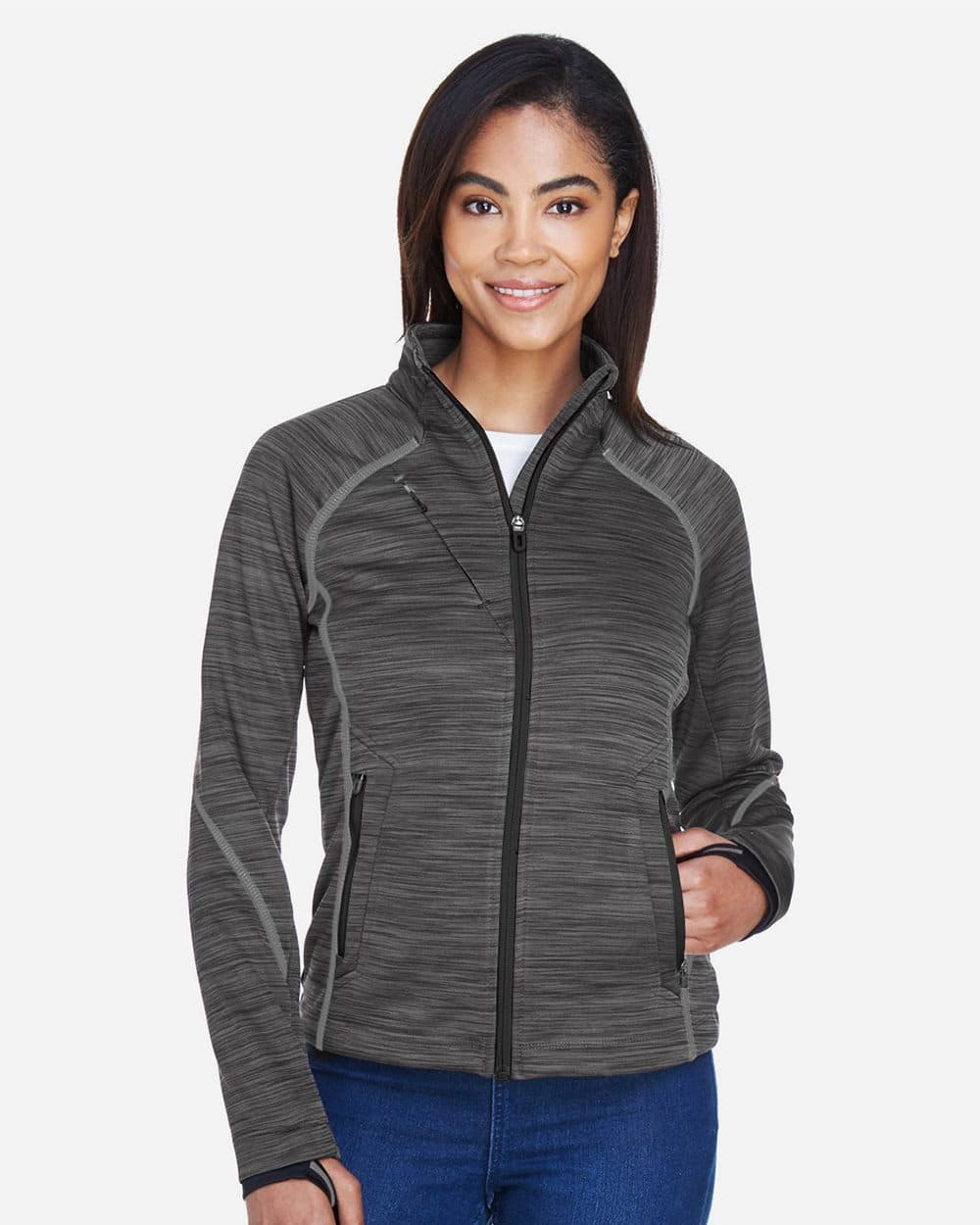 North End Women's Flux Mélange Bonded Fleece Jacket - Image 1