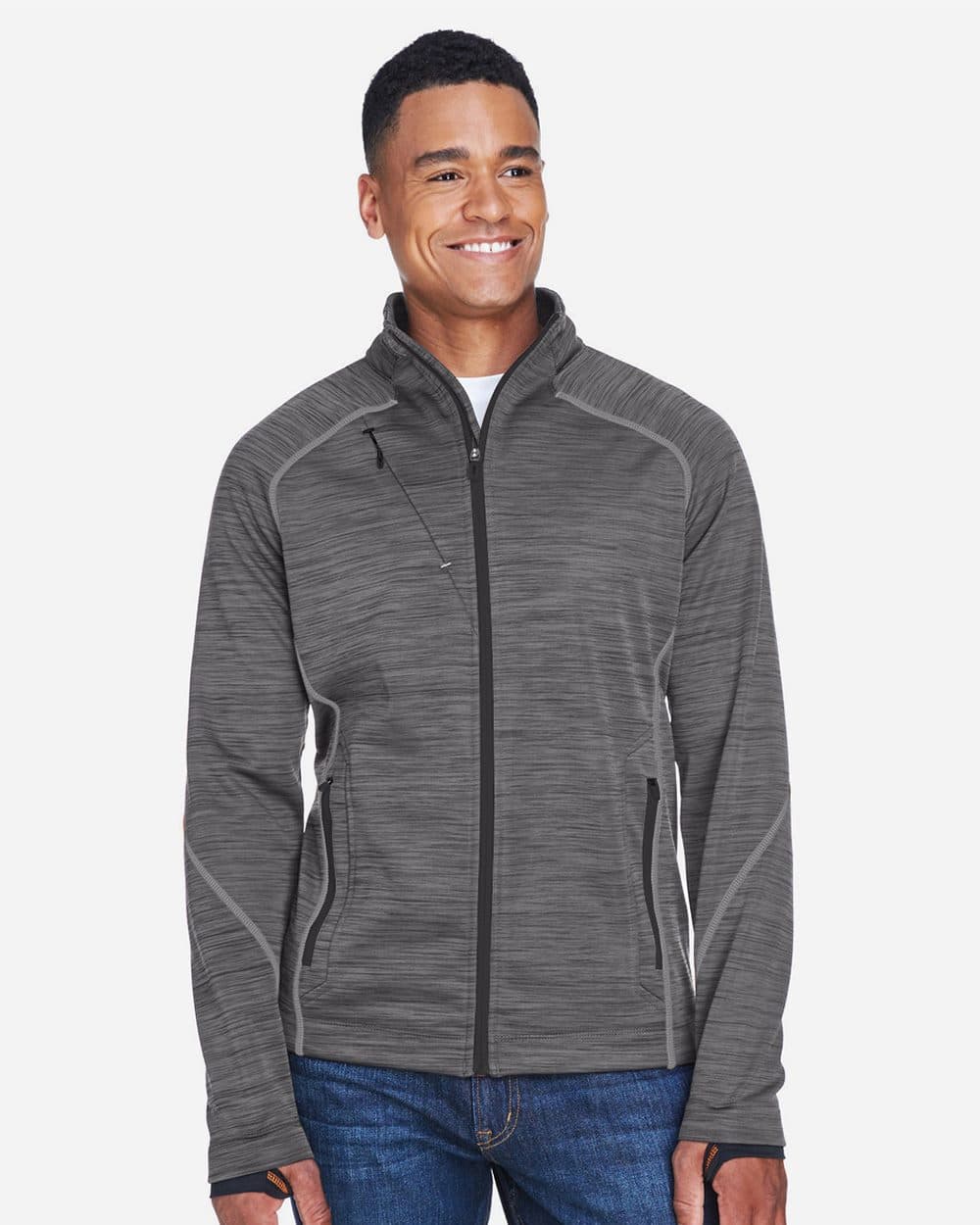 North End Men's Flux Mélange Bonded Fleece Jacket - Image 1