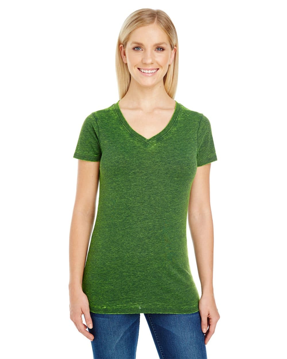 Threadfast Apparel Women's Cross Dye V-Neck T-Shirt - Image 1