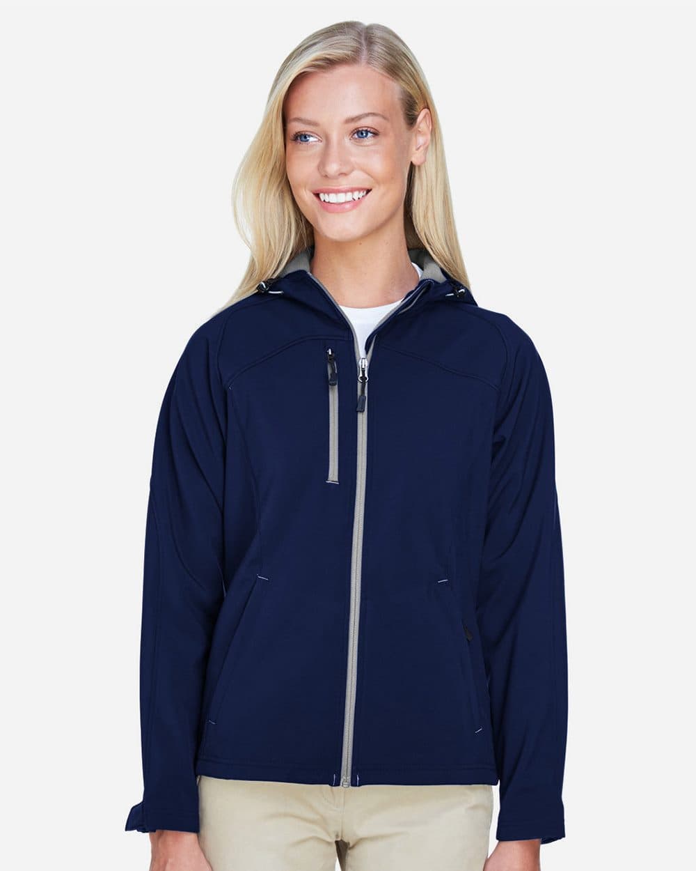North End Women's Prospect Two-Layer Fleece Bonded Soft Shell Hooded Jacket - Image 1