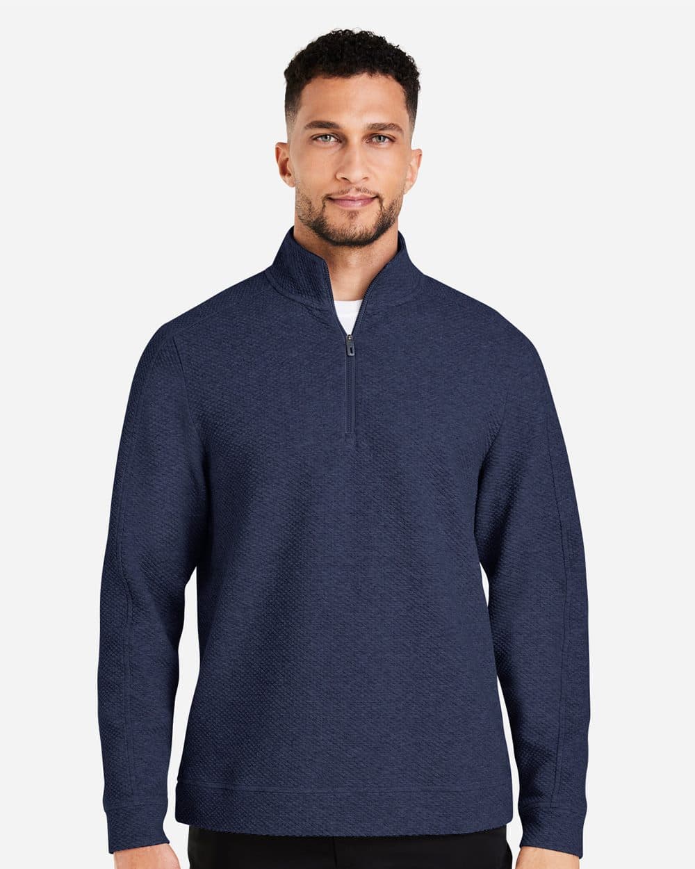 North End Men's Spirit Textured Quarter-Zip Pullover - Image 1