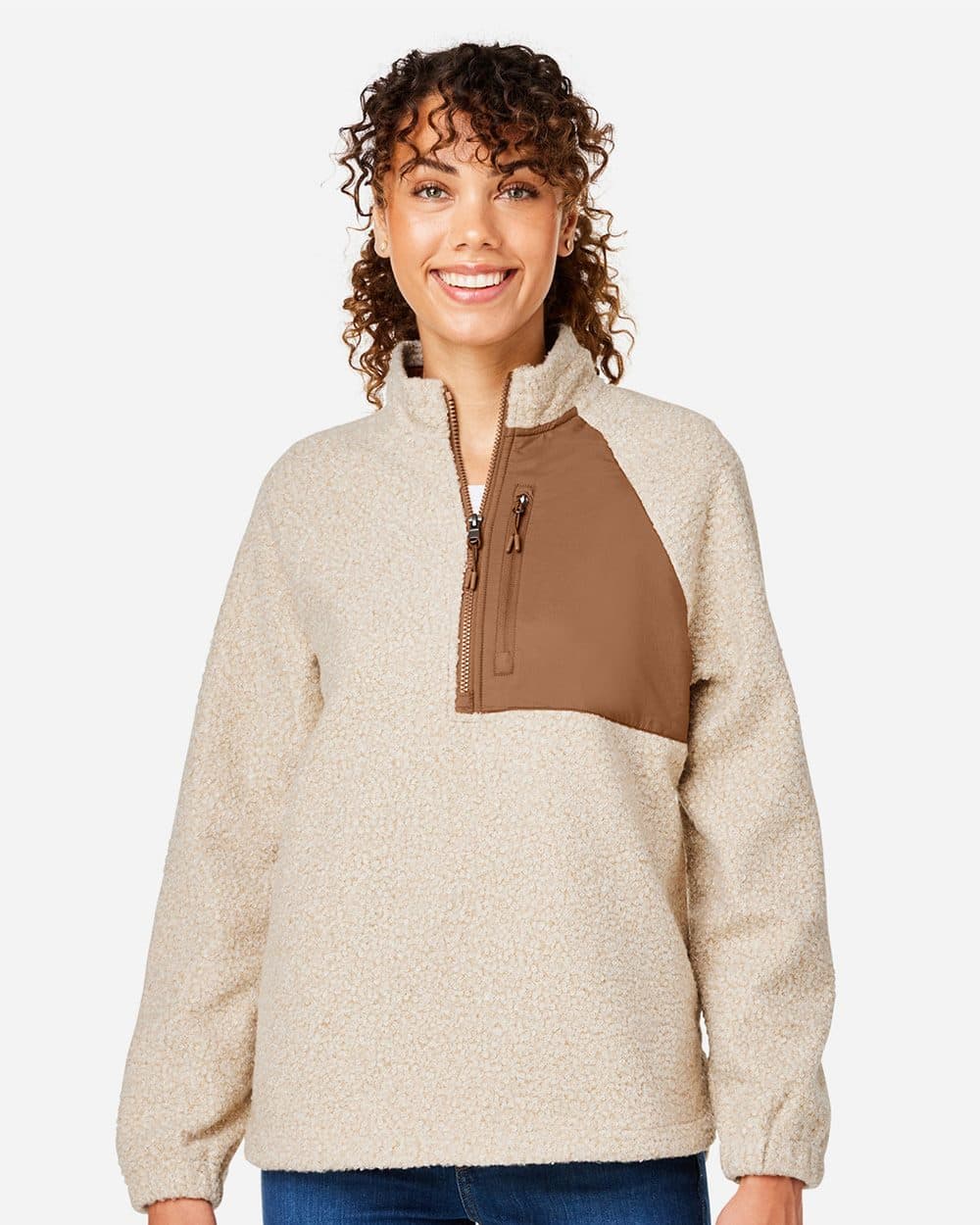 North End Women's Aura Sweater Fleece Quarter-Zip Pullover - Image 1