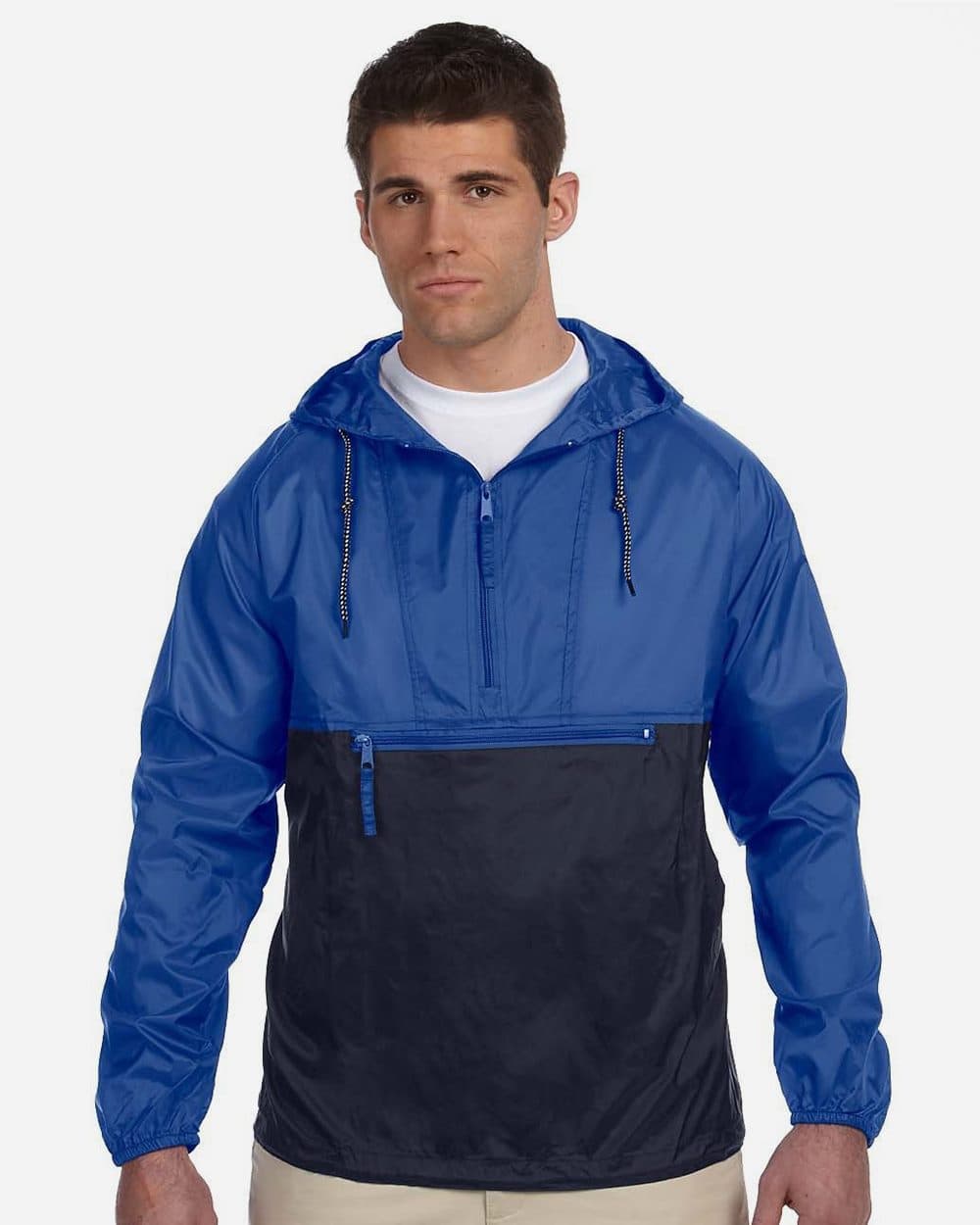 Harriton Men's Packable Hooded Nylon Jacket - Image 1