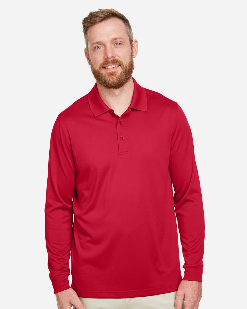 Harriton Men's Tall Advantage Long Sleeve Snag Protection Plus IL Polo - Image 1