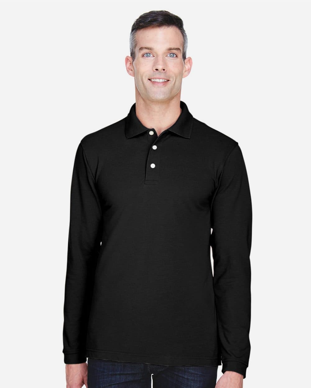Harriton Men's Easy Blend™ Long Sleeve Polo - Image 1