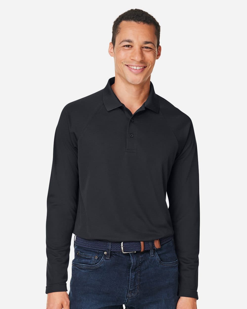 Harriton Men's Charge Snag and Soil Protect Long Sleeve Polo - Image 1