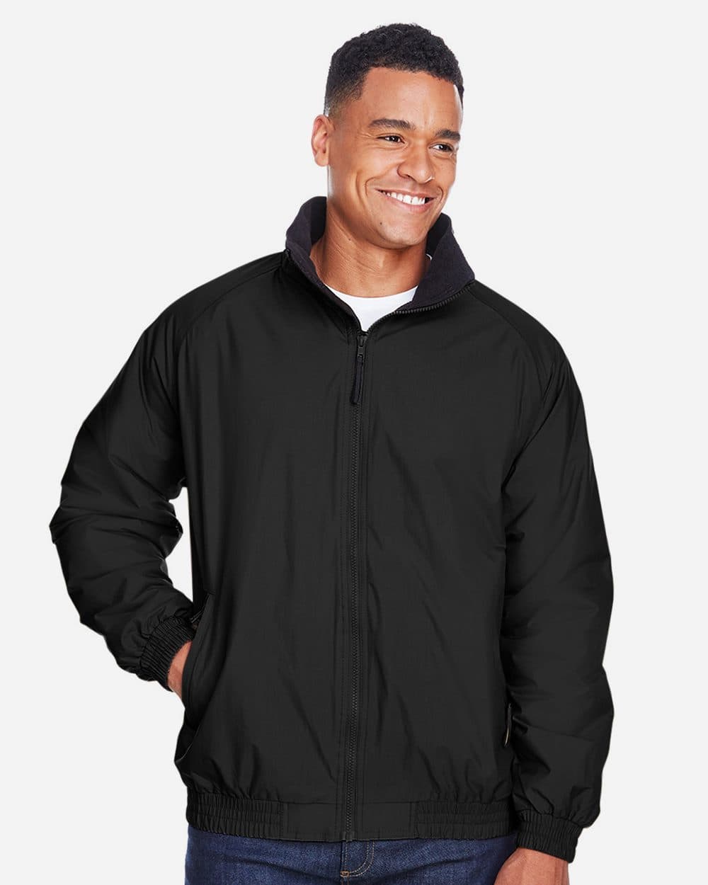 Harriton Unisex Fleece Lined Nylon Jacket - Image 1