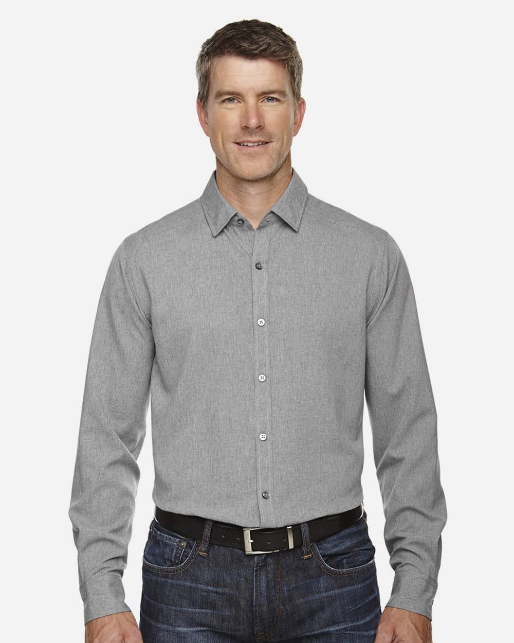 North End Men's Melange Performance Shirt - Image 1