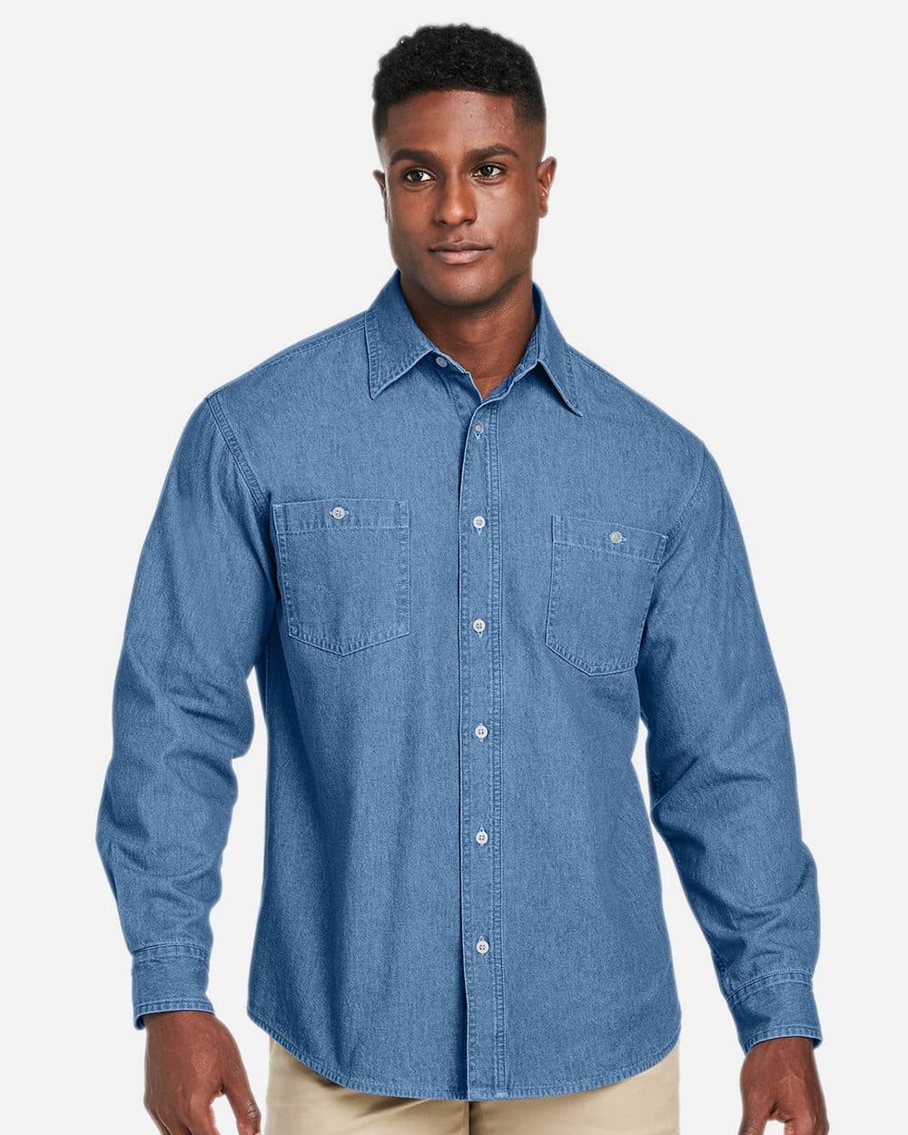 Harriton Unisex Denim Shirt Jacket - Image 1