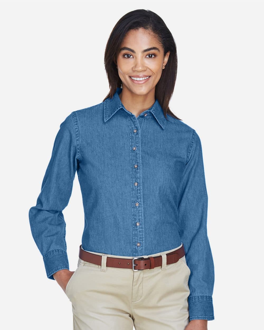 Harriton Women's Denim Shirt - Image 1