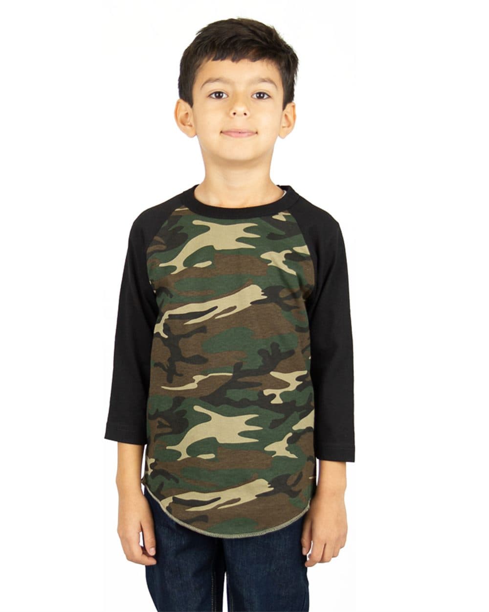 Shaka Wear Youth Camo Raglan Tee - Image 1