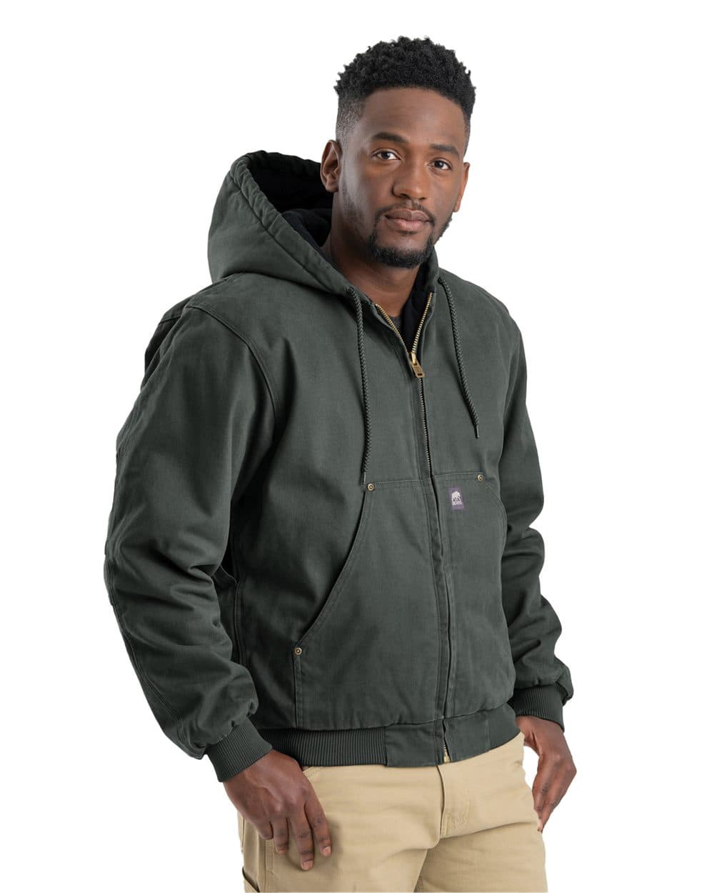 Berne Apparel Men's Tall Heartland Washed Cotton Duck Hooded Jacket - Image 1