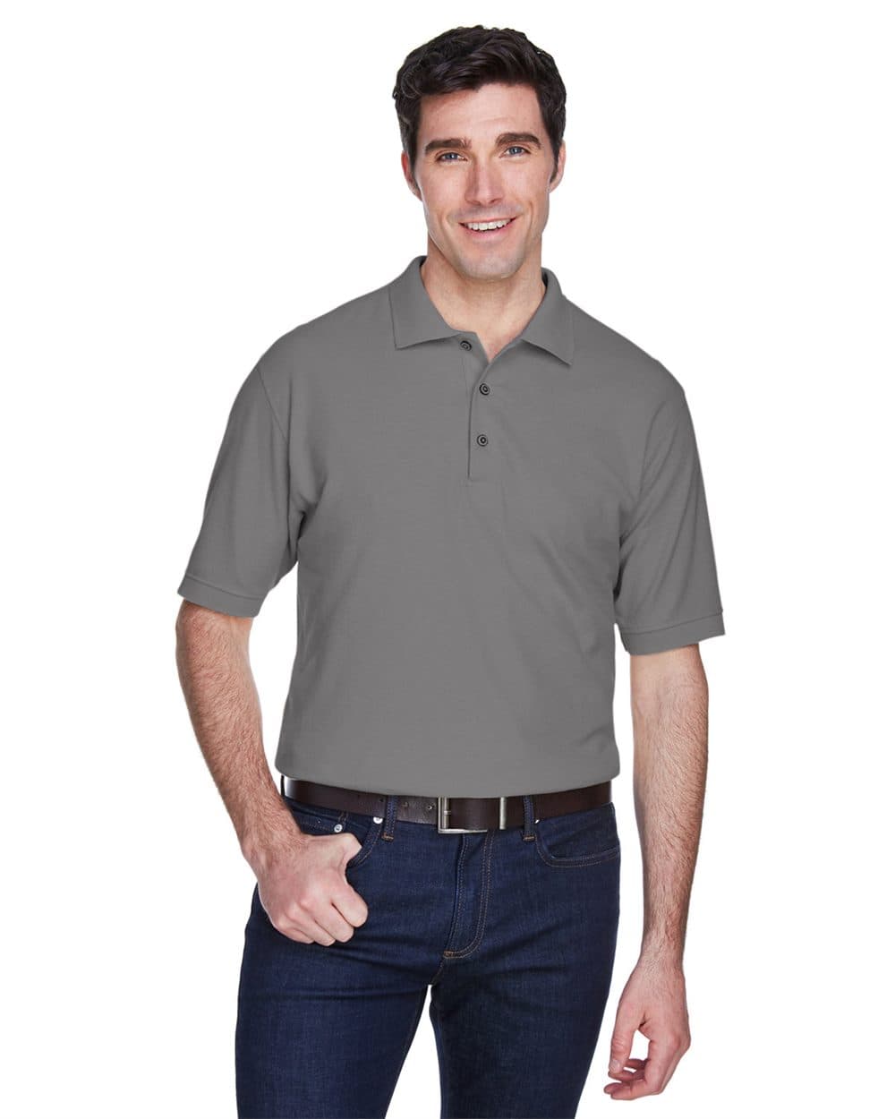 UltraClub Men's Whisper Piqué Polo - Image 1