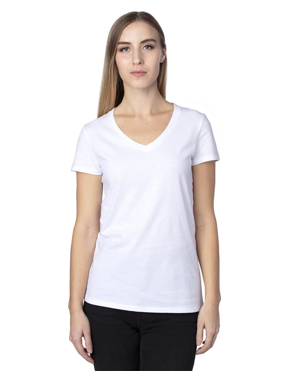 Threadfast Apparel Women's Ultimate CVC V-Neck T-Shirt - Image 1