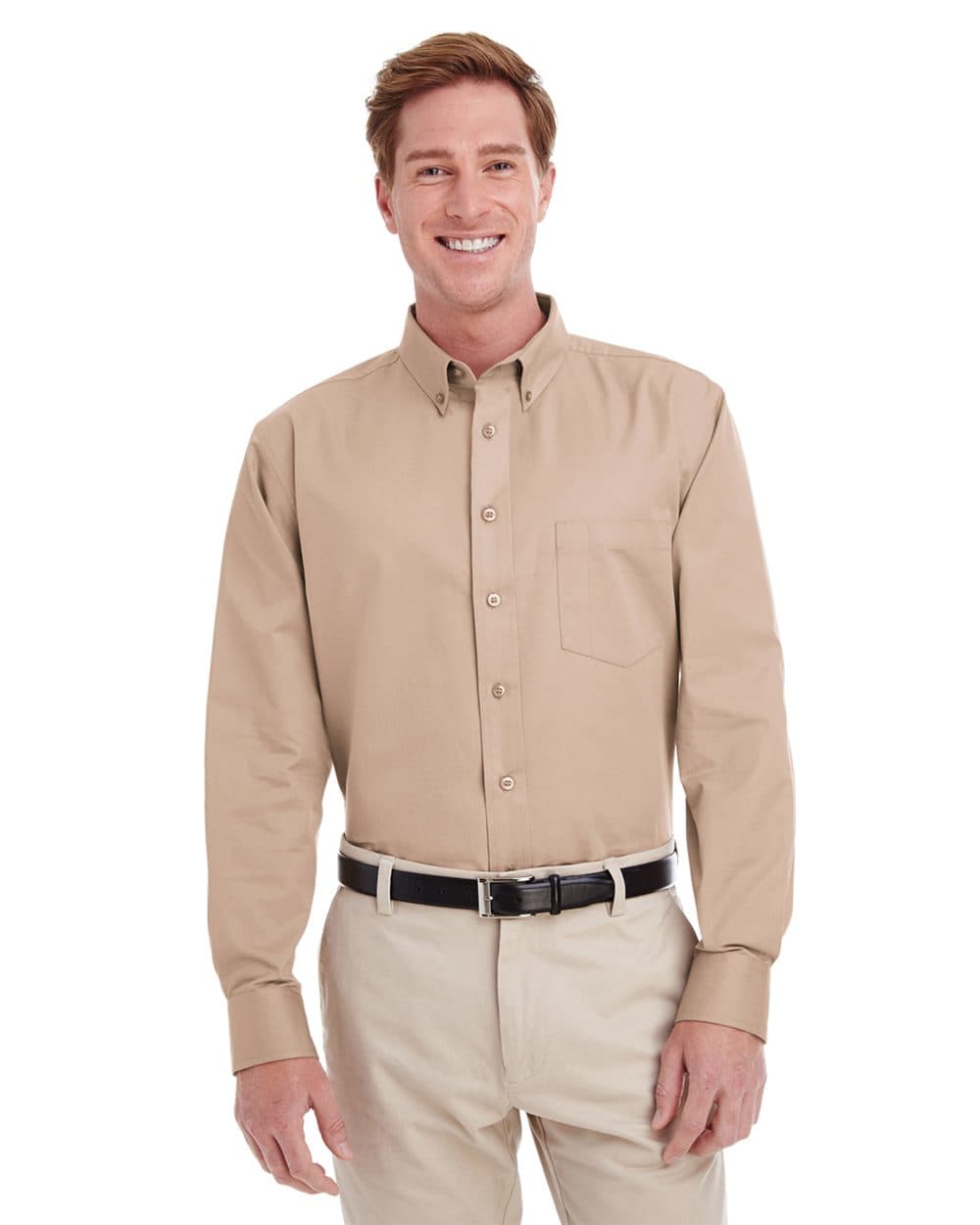 Harriton Men's Foundation Cotton Twill Dress Shirt with Teflon - Image 1