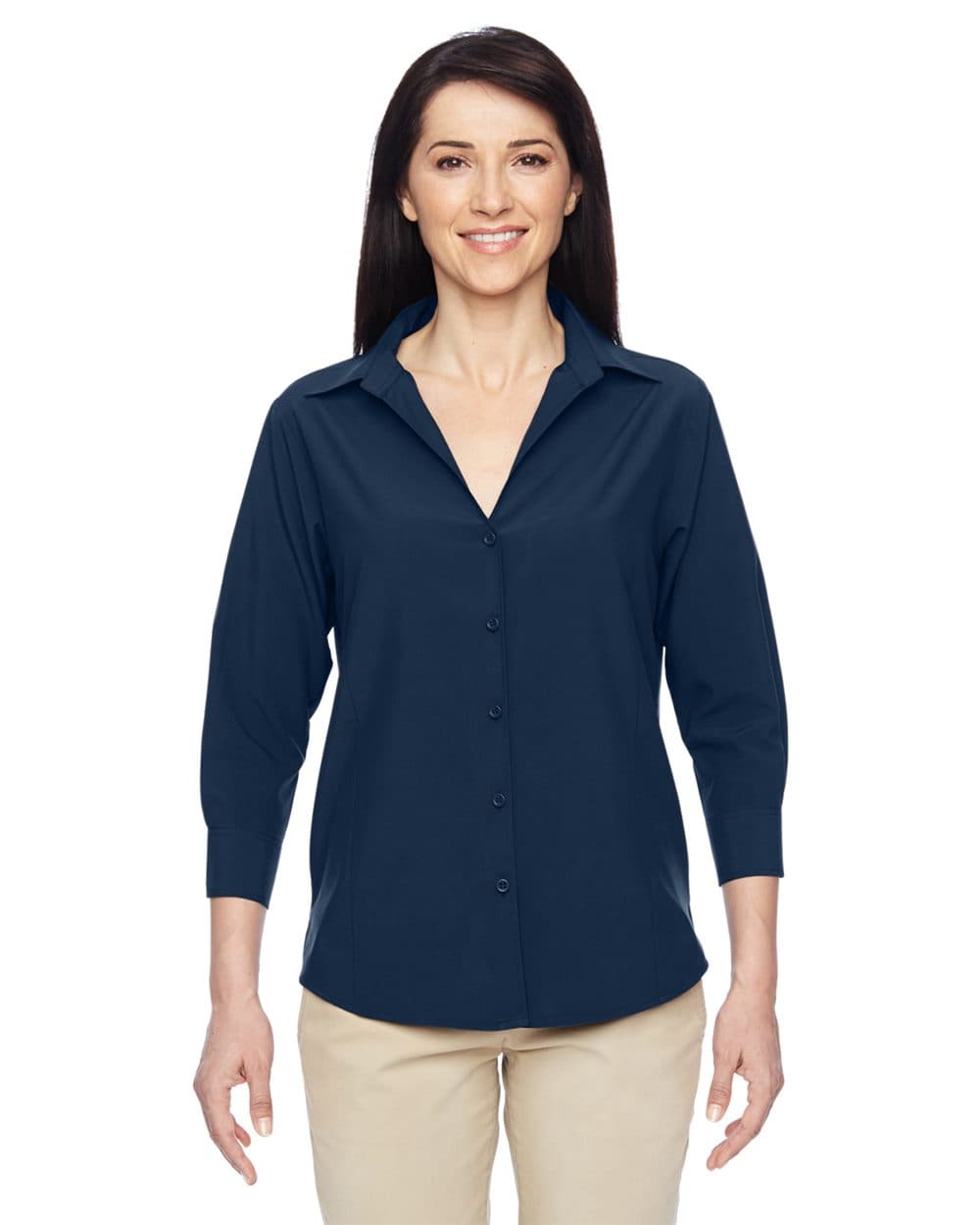 Harriton Women's Paradise Three-Quarter Pullover Sleeve Performance Shirt - Image 1