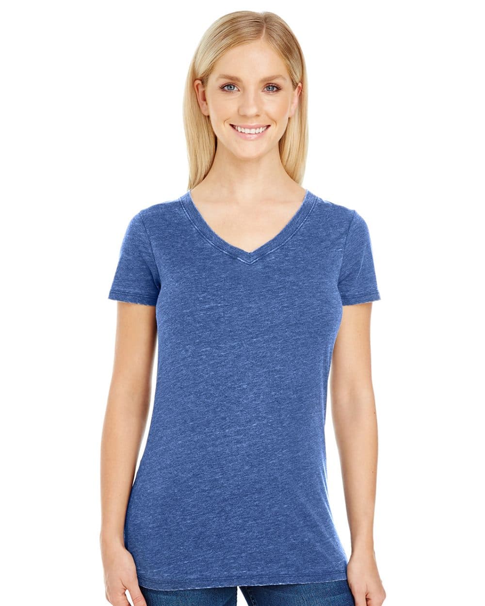 Threadfast Apparel Women's Vintage Dye V-Neck T-Shirt - Image 1