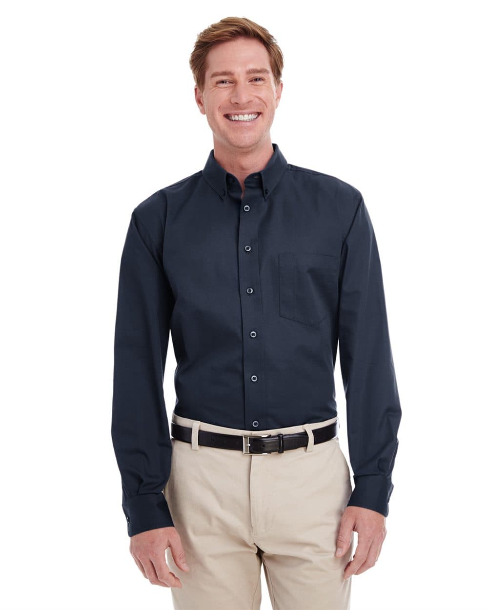 Harriton Men's Tall Foundation Cotton Twill Shirt with Teflon - Image 1