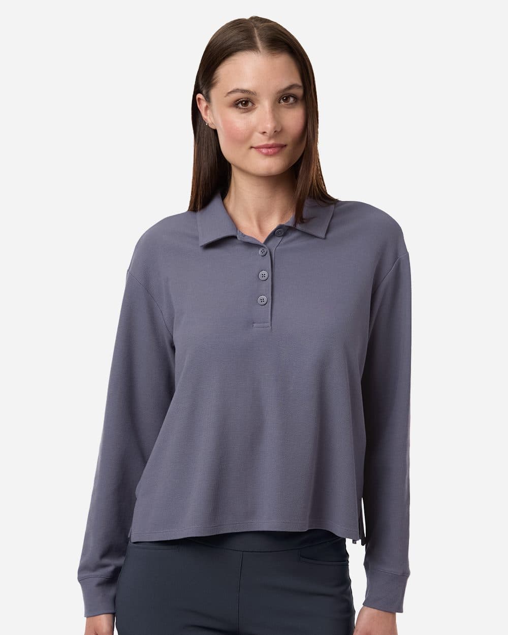 Adidas Women's Beyond Long Sleeve Loose Polo - Image 1
