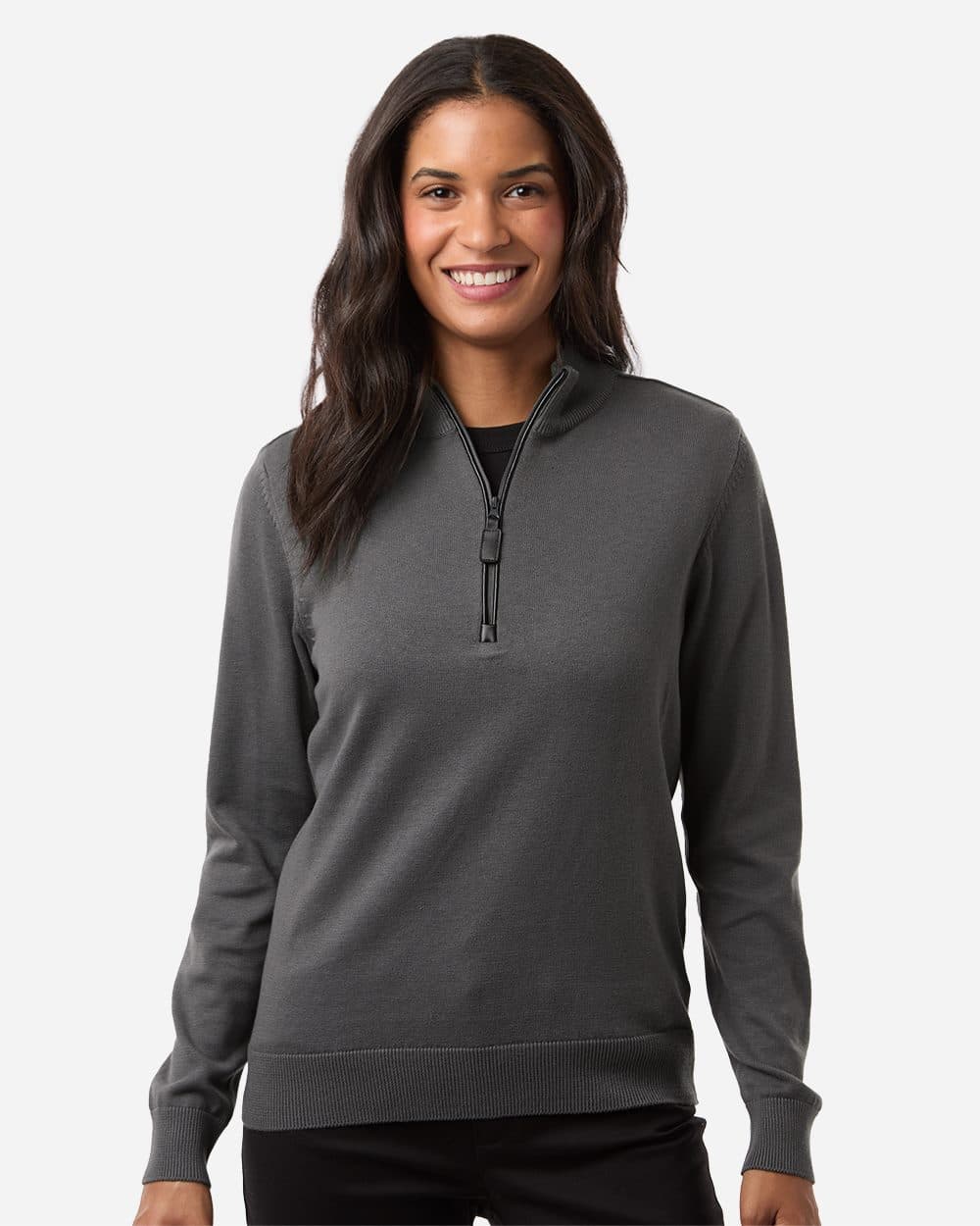 Devon & Jones Women's New Classics Quarter-Zip Sweater - Image 1