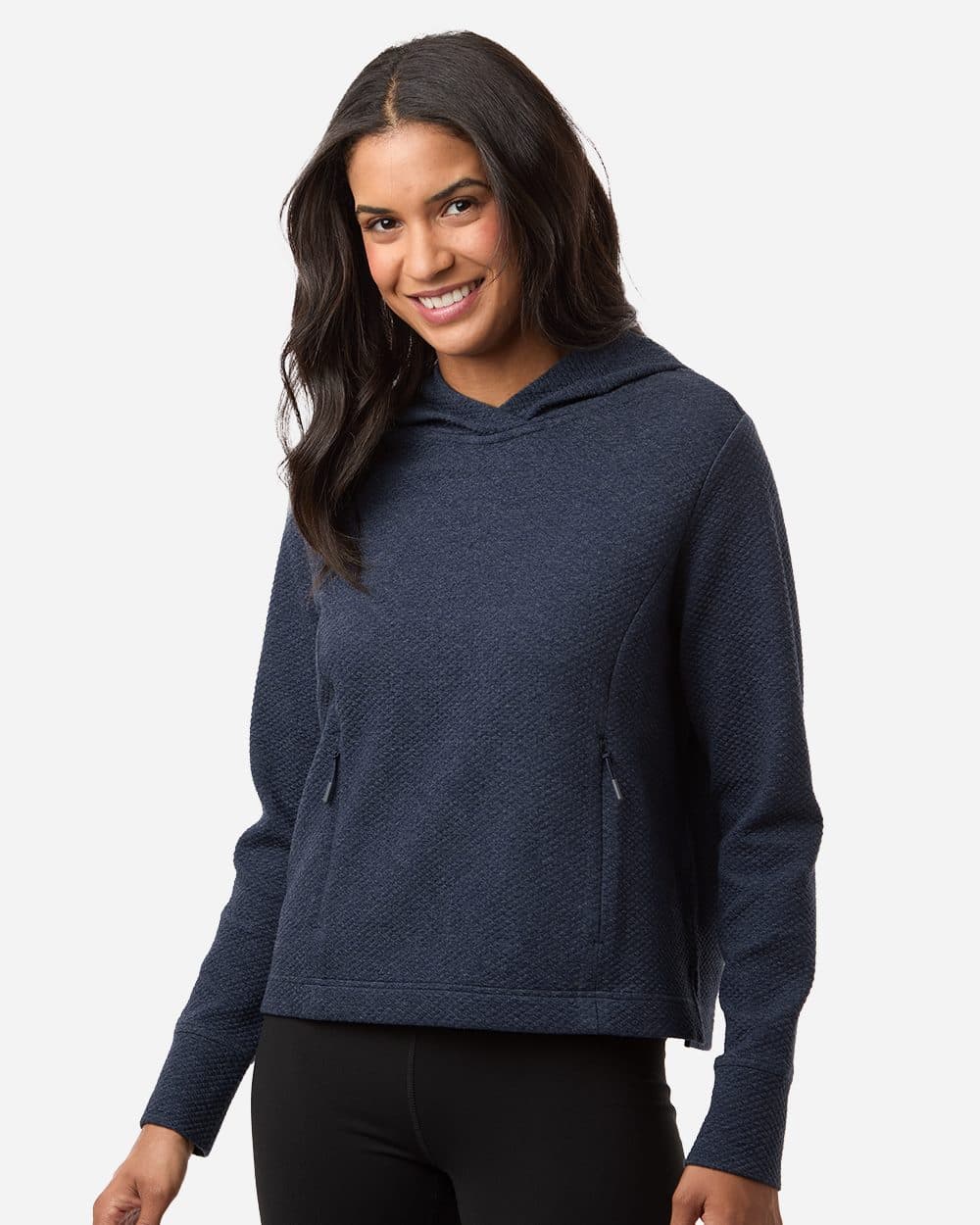 North End Women's Spirit Textured Hooded Pullover - Image 1