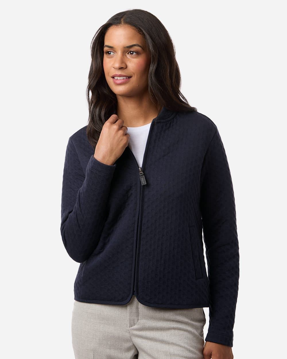 Devon & Jones Women's Berkeley Textured Full-Zip Jacket - Image 1