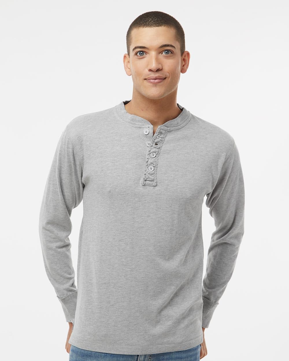 J. America Men's Vintage Brushed Jersey Henley - Image 1