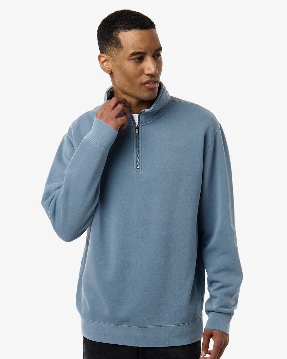 Independent Trading Co. Unisex Pigment-Dyed Quarter-Zip Pullover - Image 1